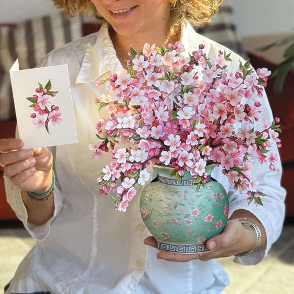 Japanese Sakura Bouquet Pop-up Notecard paper-stationery