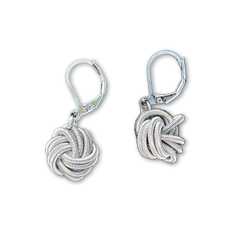 Mizuhiki-inspired Knotted Wire Earrings / Silver jewelry