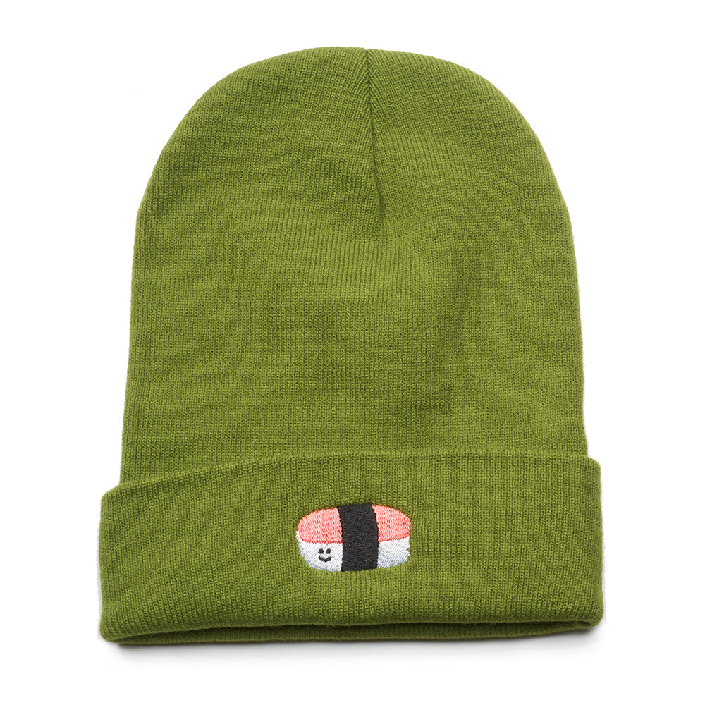 Adult Spam Musubi Beanie--Green accessories