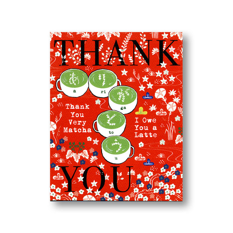 Thank You Matcha I Owe you a Latte Notecard paper-stationery