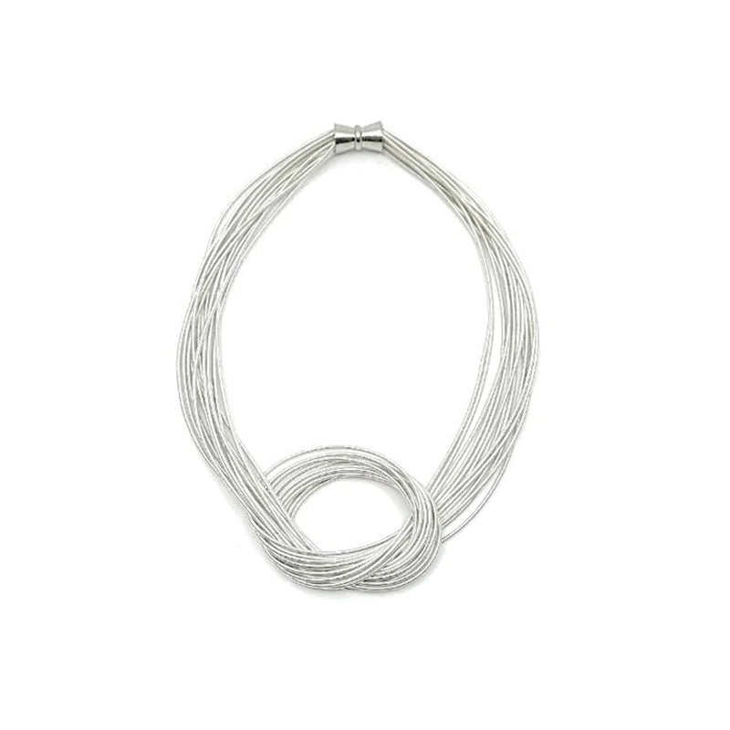 Mizuhiki-inspired Silver Knot Necklace jewelry