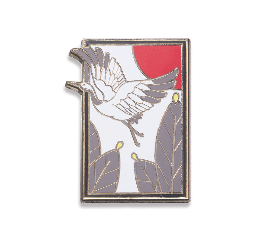 Hanafuda Crane Enamel Pin gift