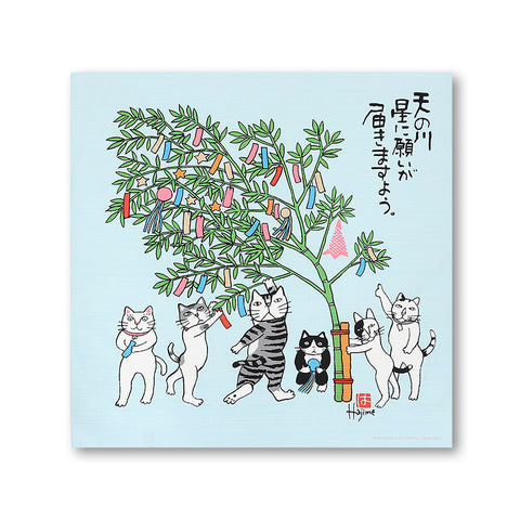 Kabamaru Cats Tanabata Matsuri Furoshiki
