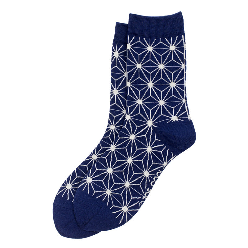 Asanoha Navy Sock /S-M accessories Default Title