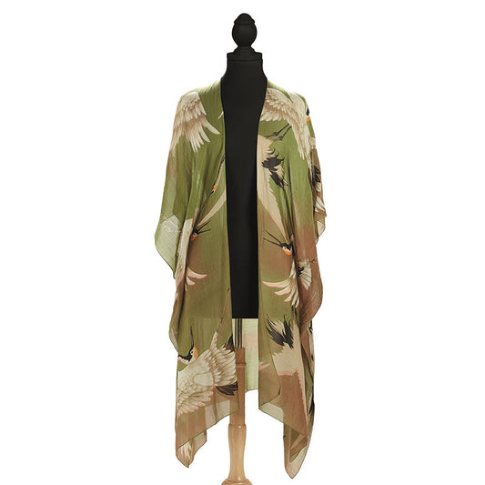 Standing Cranes Long Kimono apparel view 2