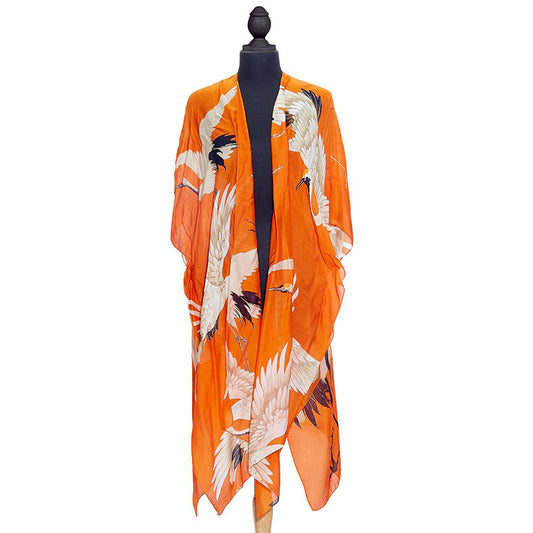 Standing Cranes Long Kimono* apparel view 2