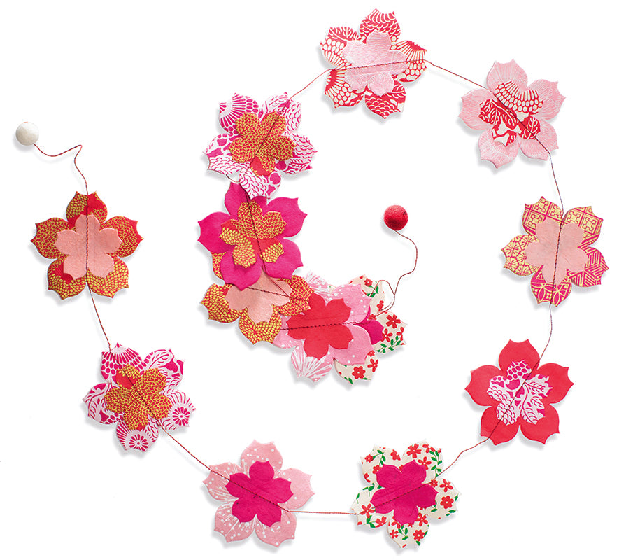 Cherry Blossom Paper Garland paper-stationery