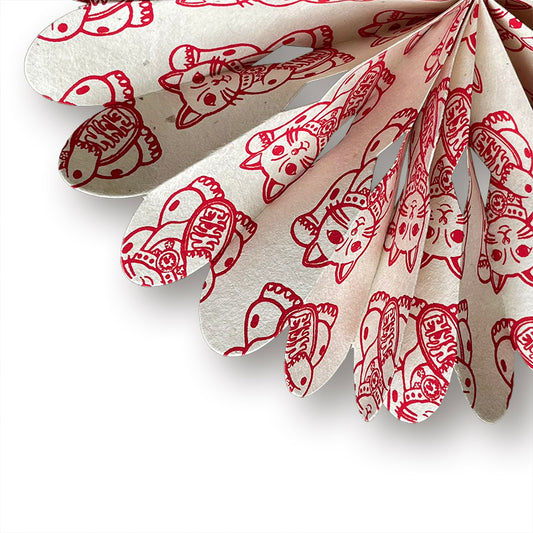 Maneki Neko Paper Fan gift view 2