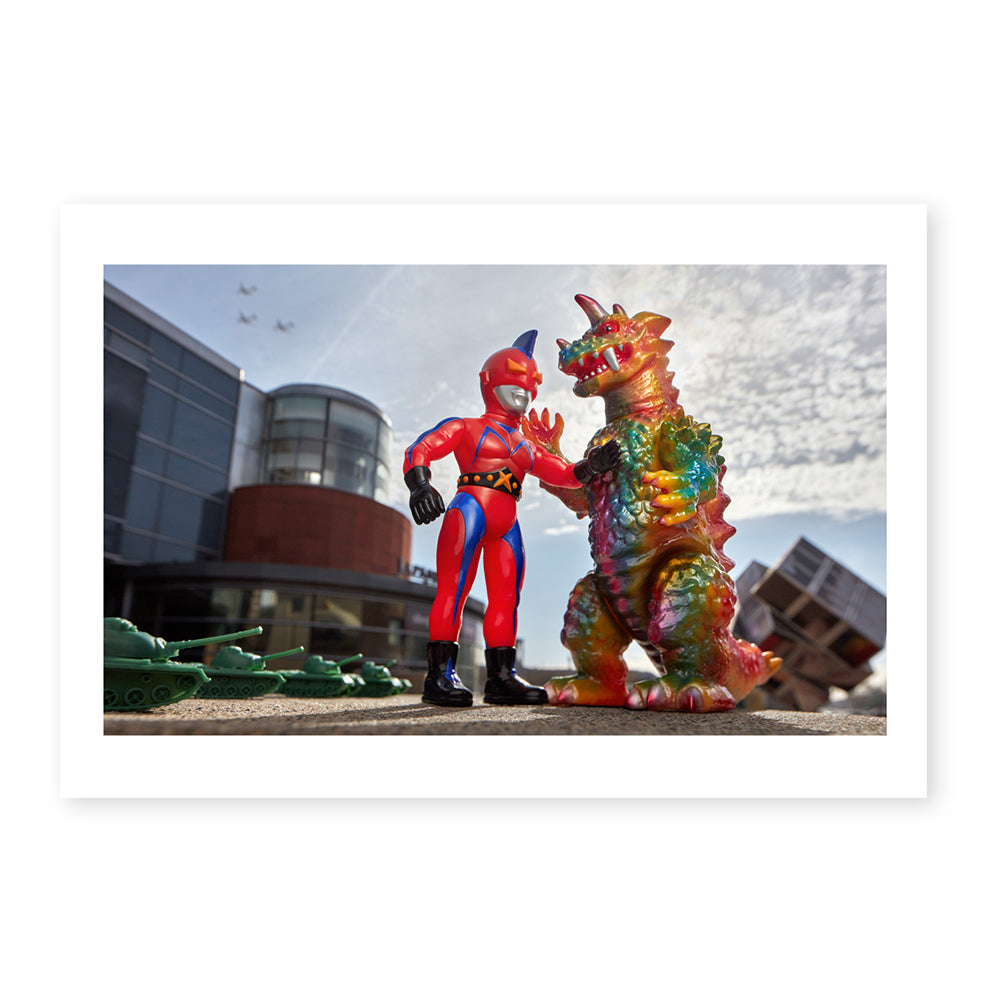 Kaiju vs Heroes Print by Brian McCarty * artwork