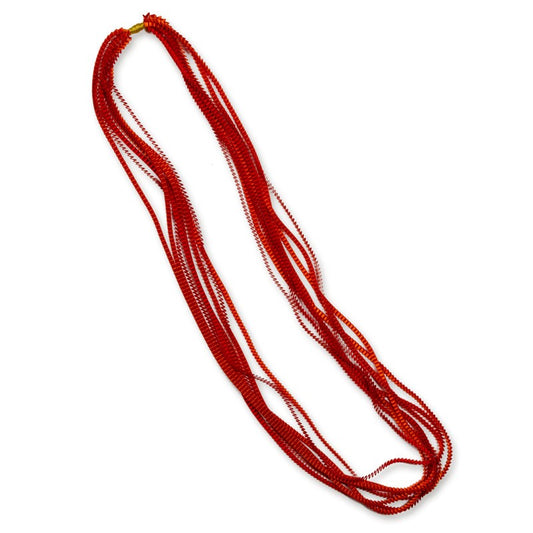 Origami Pleat Necklace jewelry Red / Orange view 2