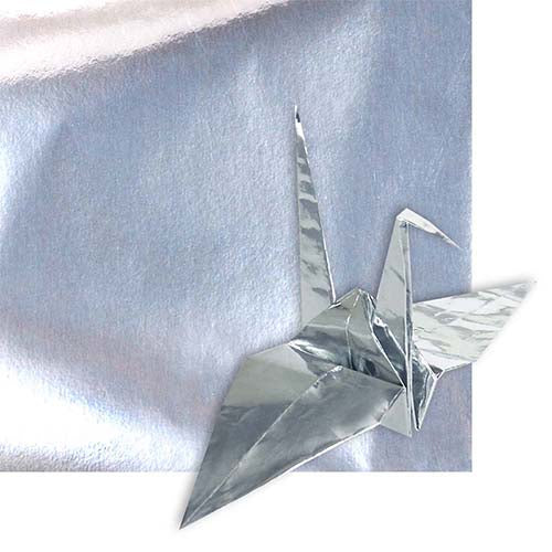 Silver 4.75" Origami Paper paper-stationery