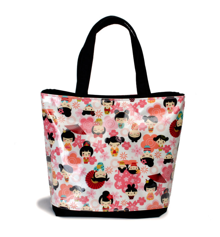 Yancha Flowers and Kokeshi Tote accessories