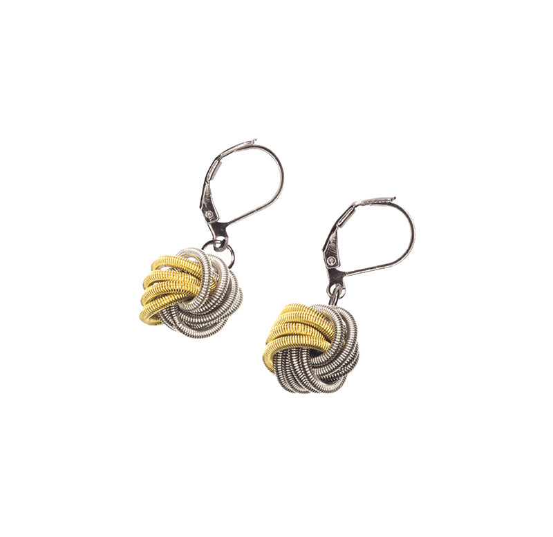 Mizuhiki-Inspired Knotted Wire Earrings / Silver&Gold jewelry