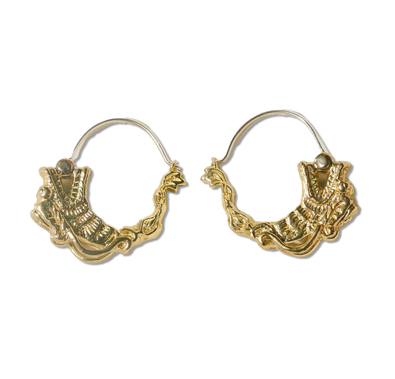 Brass Dragon Earrings jewelry