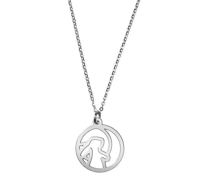 Rabbit and Moon Stainless Pendant jewelry Default Title