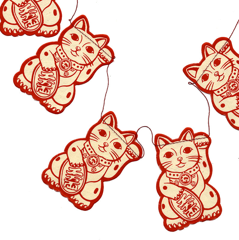 Maneki Neko Paper Garland gift