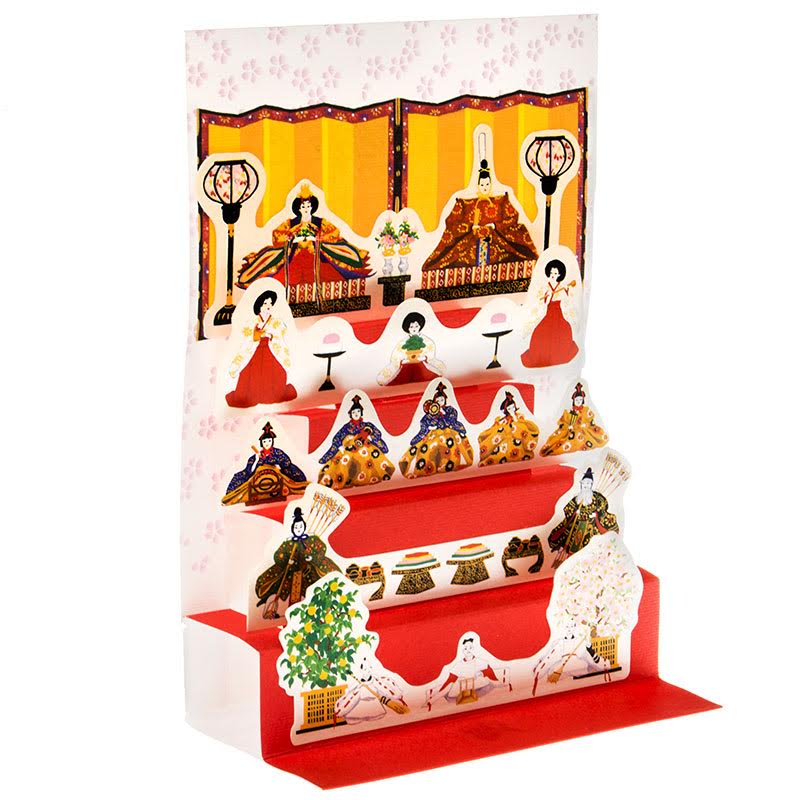 Hinamatsuri Pop-up Card-Five Stair Display paper-stationery