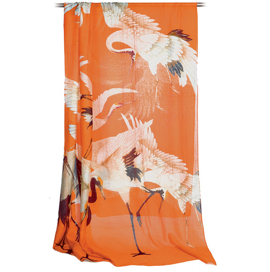 Standing Cranes Scarf-Orange accessories view 2