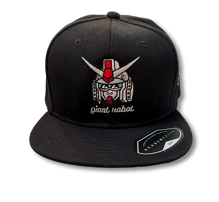 black cap with embroidered robot and the words Giant Robot.