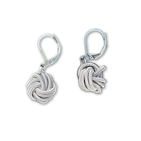 Mizuhiki-inspired Knotted Wire Earrings / Silver