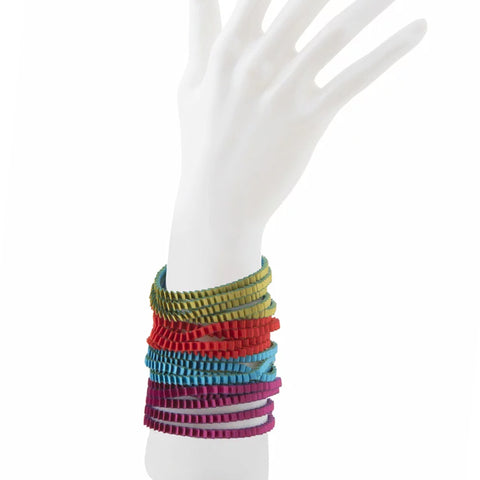 Origami Pleat Bracelet-Rainbow