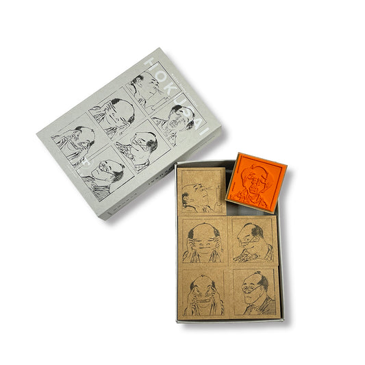 Hokusai Faces Rubber Stamp Set paper-stationery 