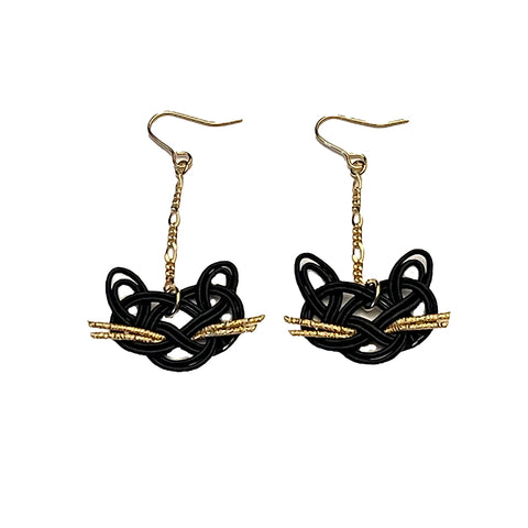 Mizuhiki Cat Earrings