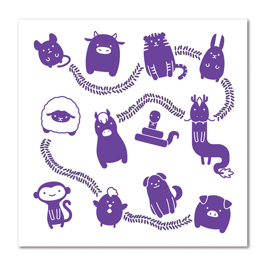 Asian Zodiac Dishtowel / Furoshiki gift 