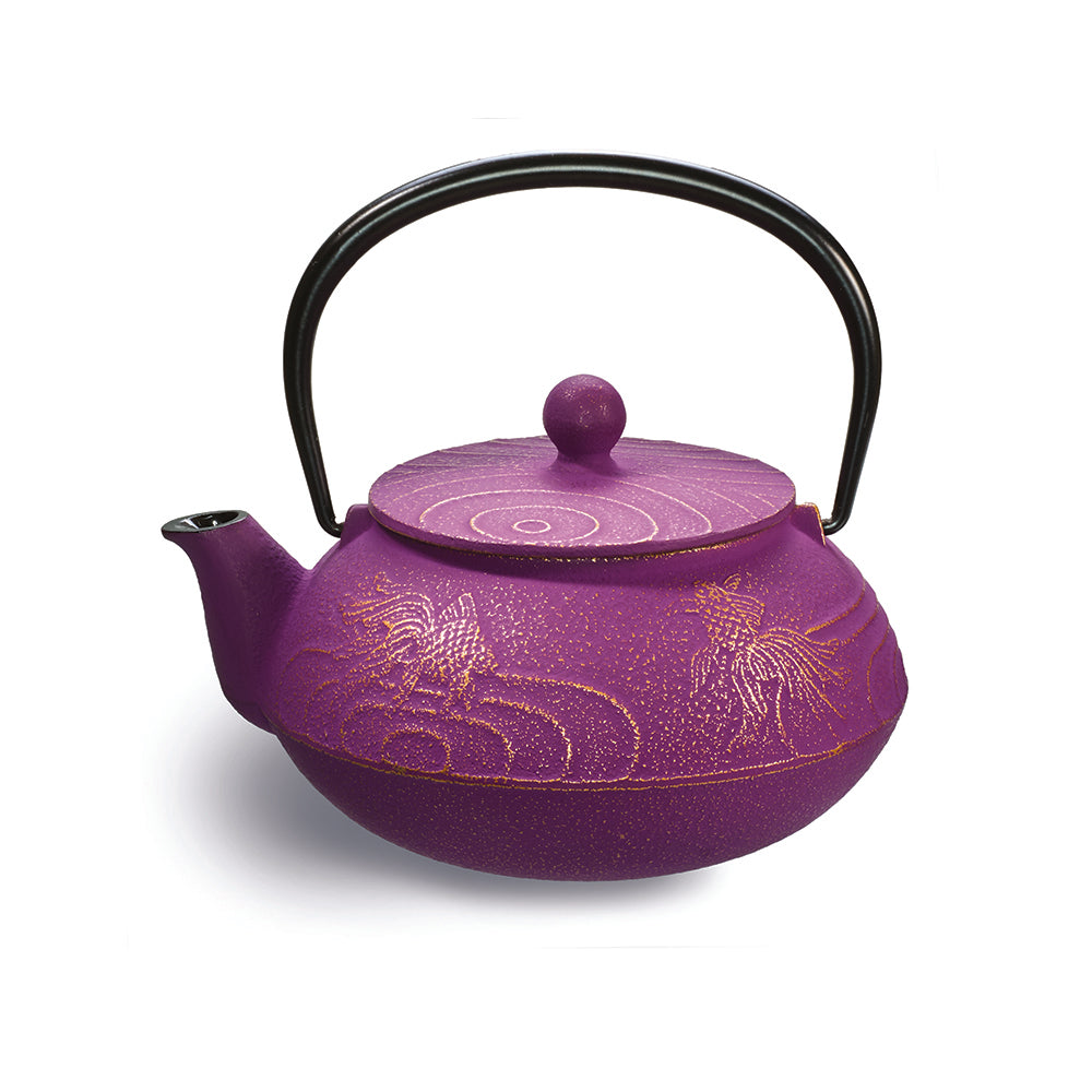 Purple Goldfish Cast-Iron Teapot gift