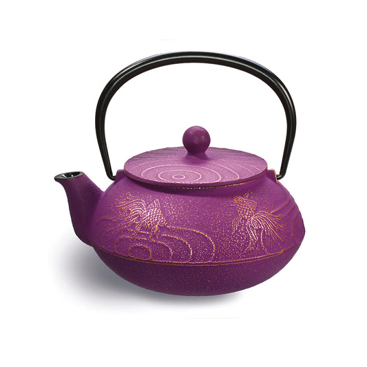Purple Goldfish Cast-Iron Teapot gift 