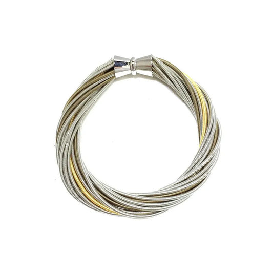 Mizuhiki-Inspired Silver/Gold Wire Bracelet