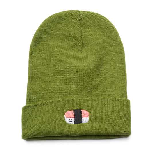 Adult Spam Musubi Beanie--Green accessories 