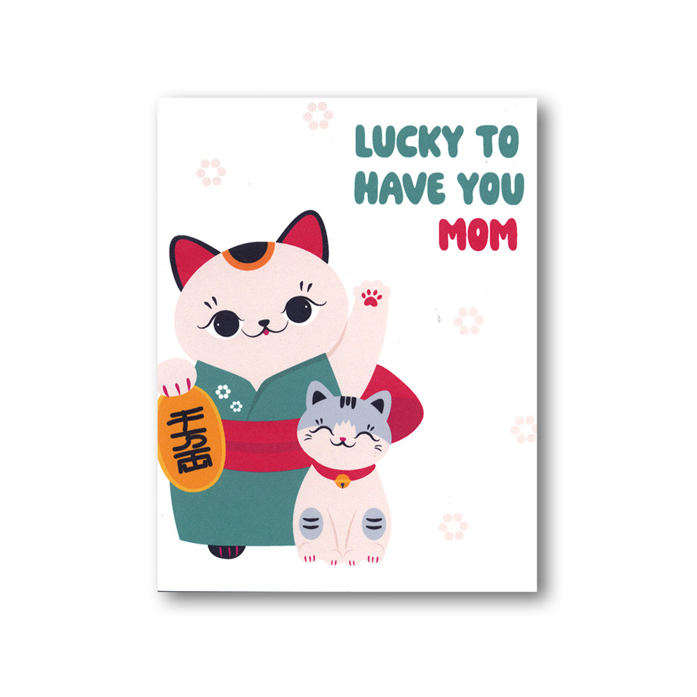 Lucky Cat Mother's Day Card paper-stationery