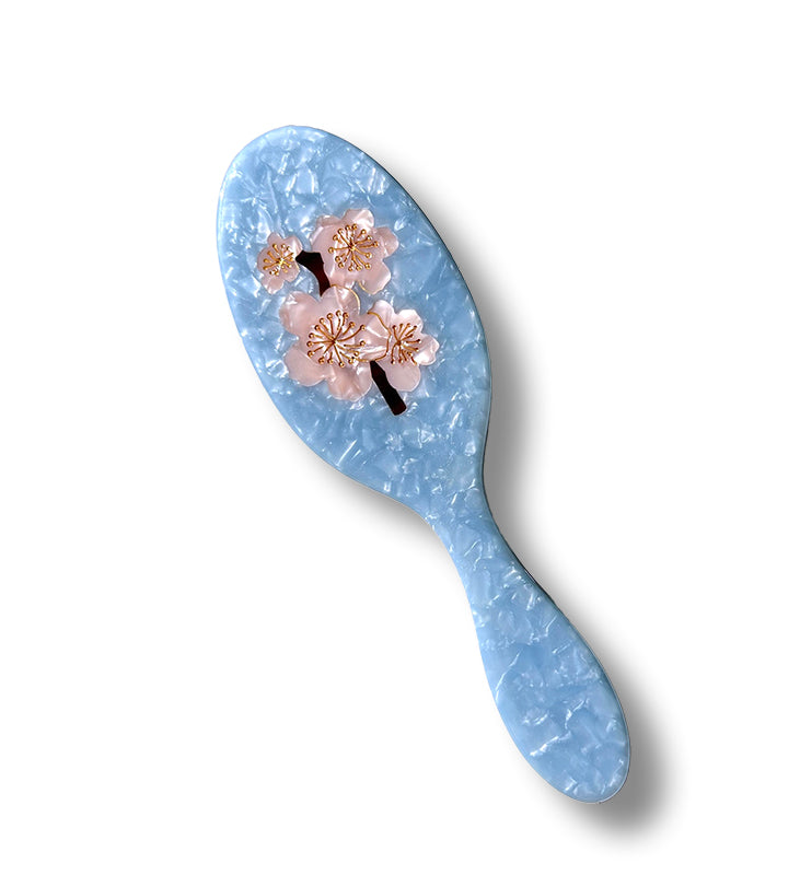 Hand-Painted Sakura Acetate Hair Brush