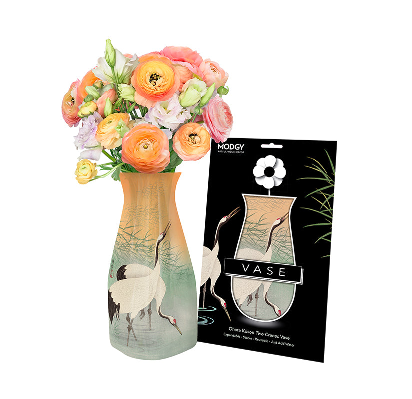 Two Cranes Expandable Vase