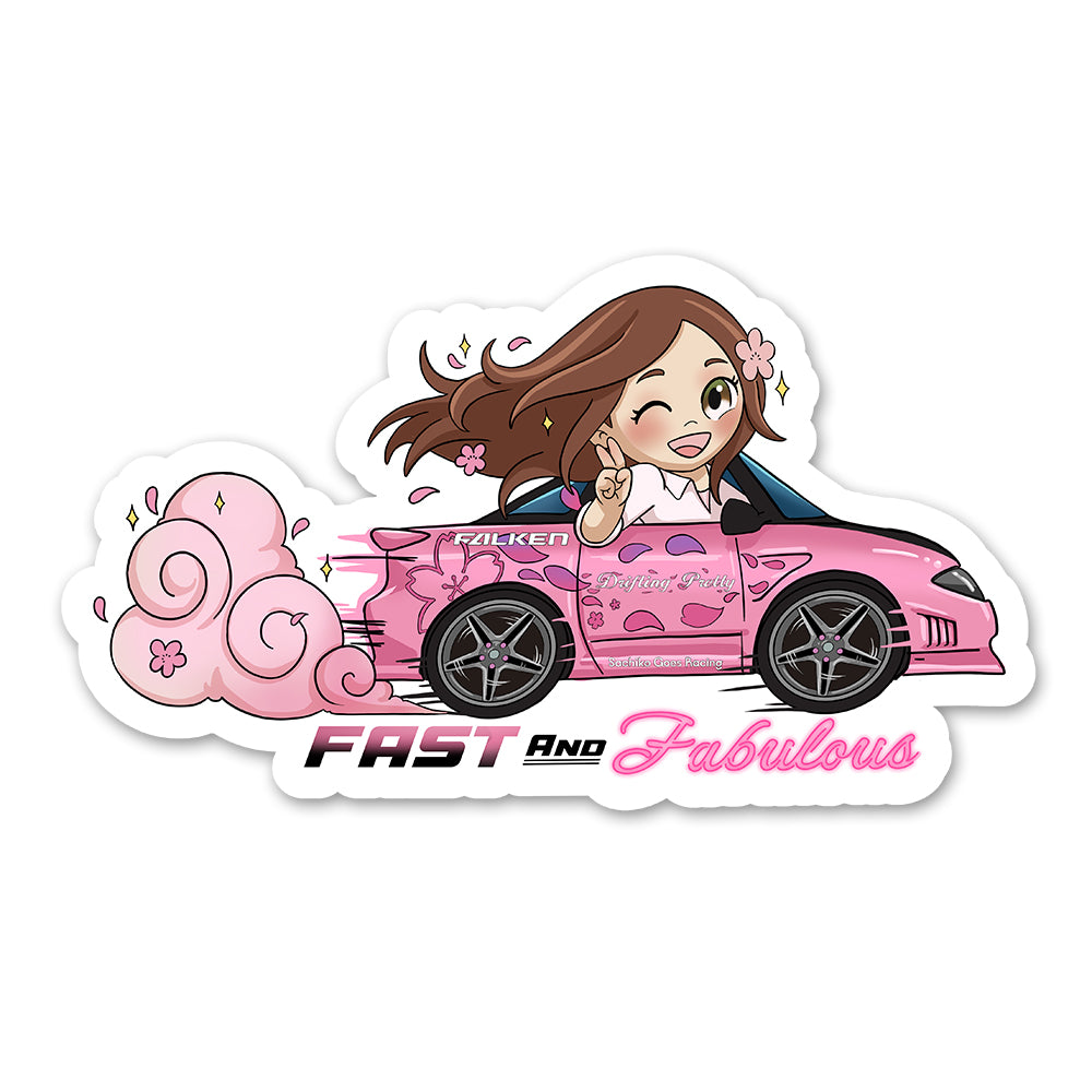 Sachiko Stickers Sachiko Studio Fast & Fab Pink Car