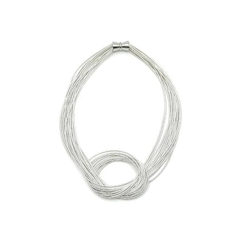 Mizuhiki-inspired Silver Knot Necklace