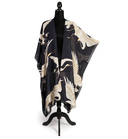 Standing Cranes Long Kimono