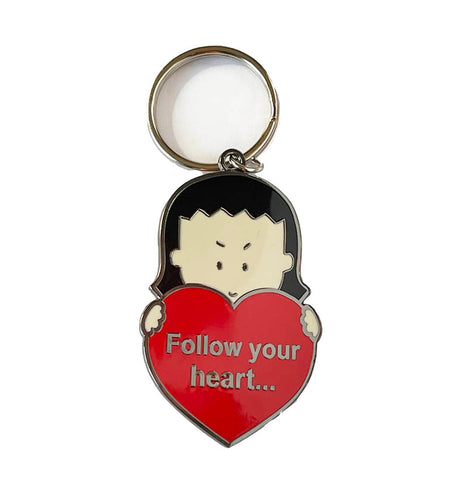 Angry Girl Follow Your Heart Keyring