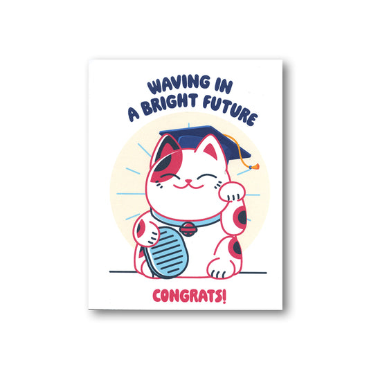 Lucky Cat Graduation Card 