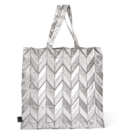 Silver Origami Pleats Bag By NUNO