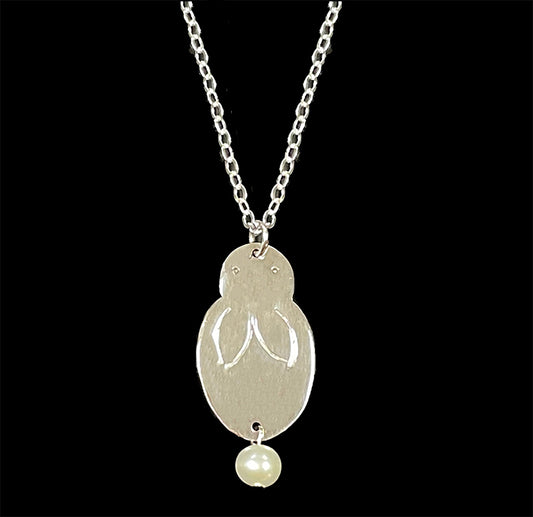 Wagashi Bunny Pendant Necklace 18"