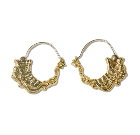 Brass Dragon Earrings