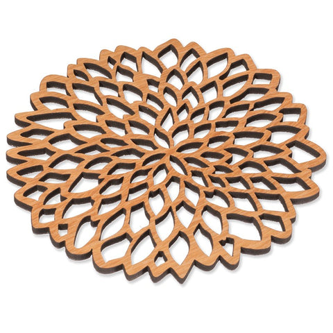 Wooden Dahlia Trivets (set of two)